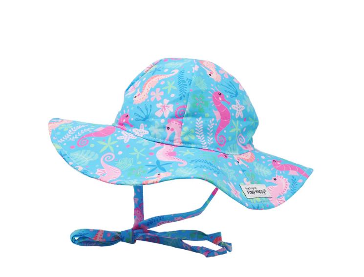 Flap Happy Girls Floppy Hat- Seahorse Garden