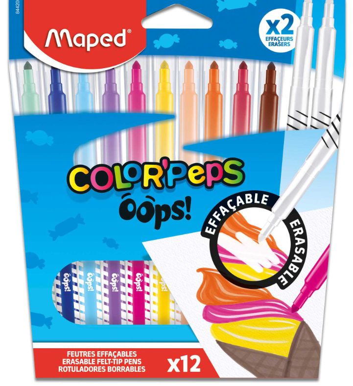 Maped Color&#39;Peps 12pk Erasable Markers