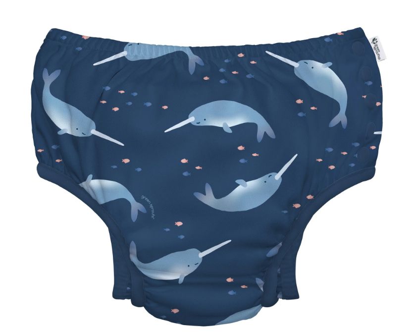 Green Sprouts Eco-Snap Swim Diaper- Navy Narwhal