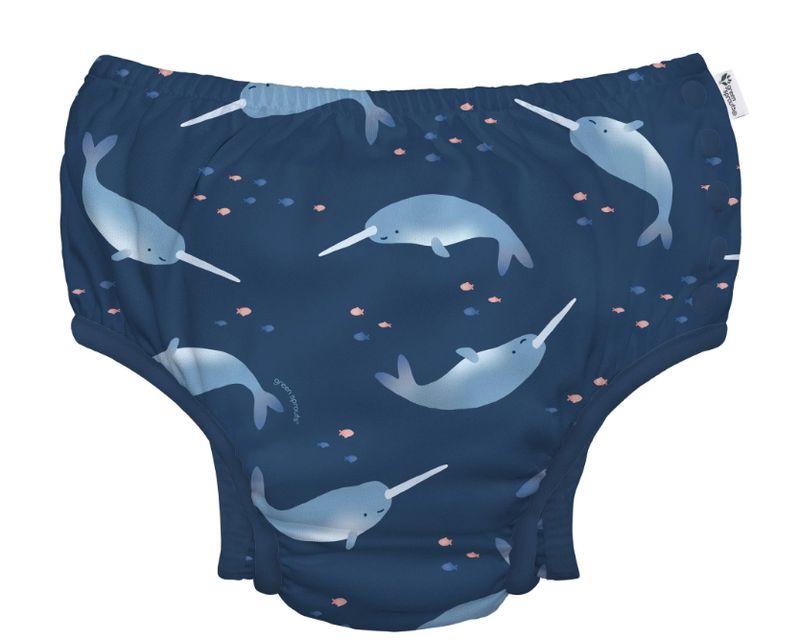Green Sprouts Eco-Snap Swim Diaper- Navy Narwhal