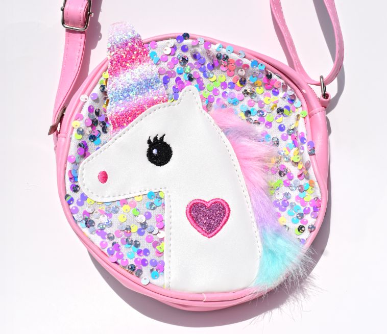 Sparkling Pink Sequin Unicorn Purse