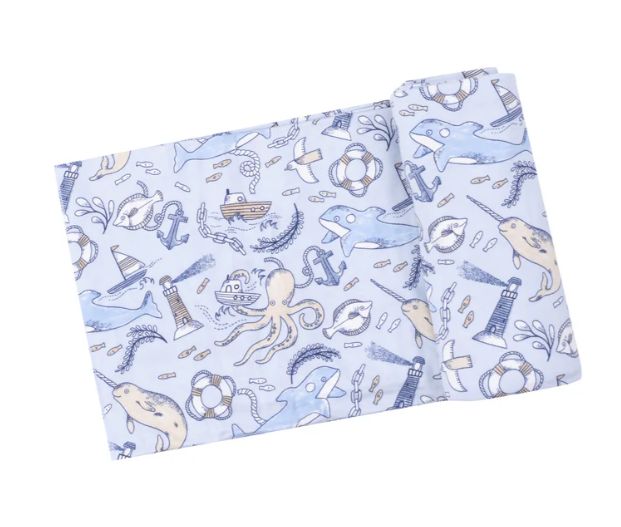 Angel Dear Swaddle Blanket- Nautical Notebook