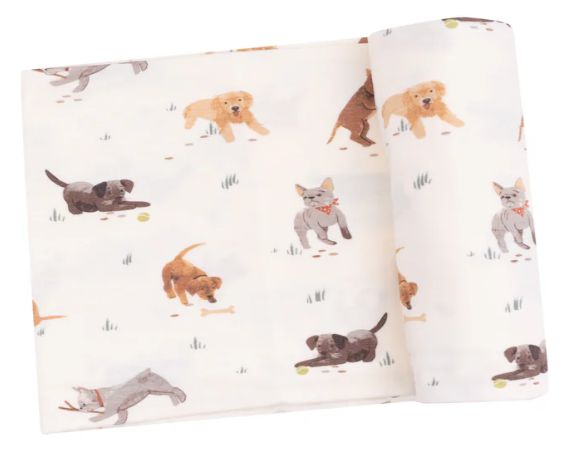 Angel Dear Swaddle Blanket- Watercolor Pups