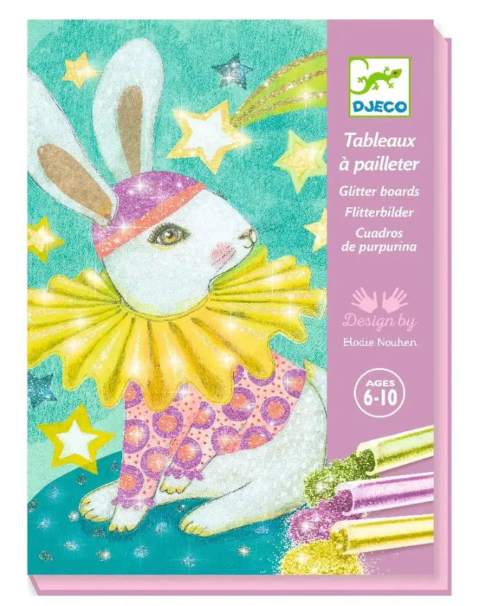 Djeco Glitter Boards Kit- Carnival Animals