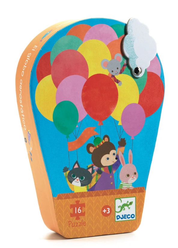 Djeco 16pc Silhouette Puzzle- Hot Air Balloon