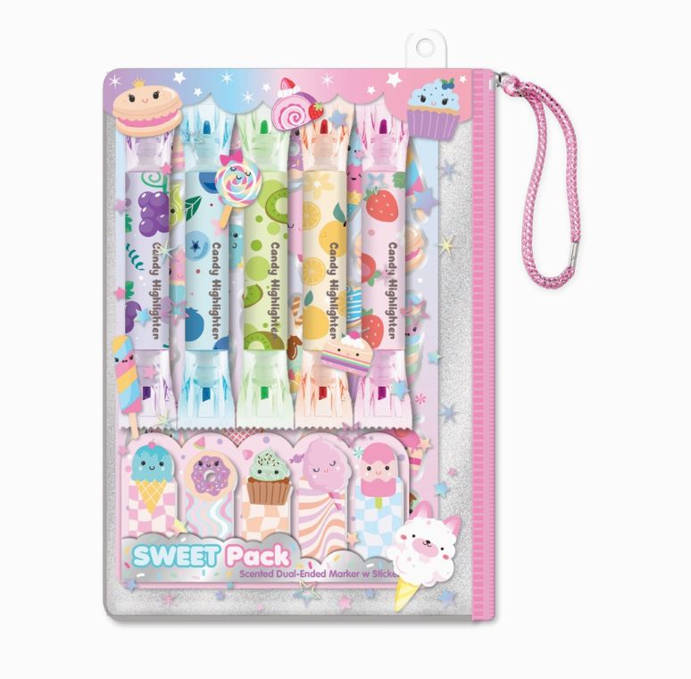 Hot Focus sweets scented dual-tip marker set