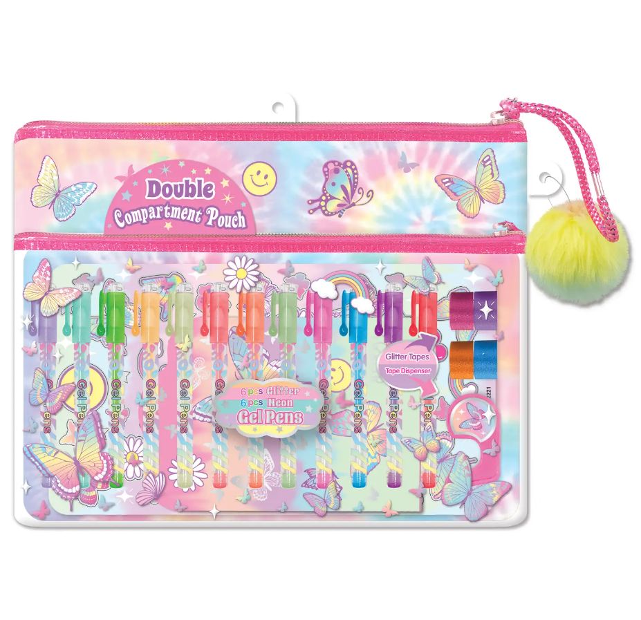 Hot Focus gel pens pouch set- butterfly