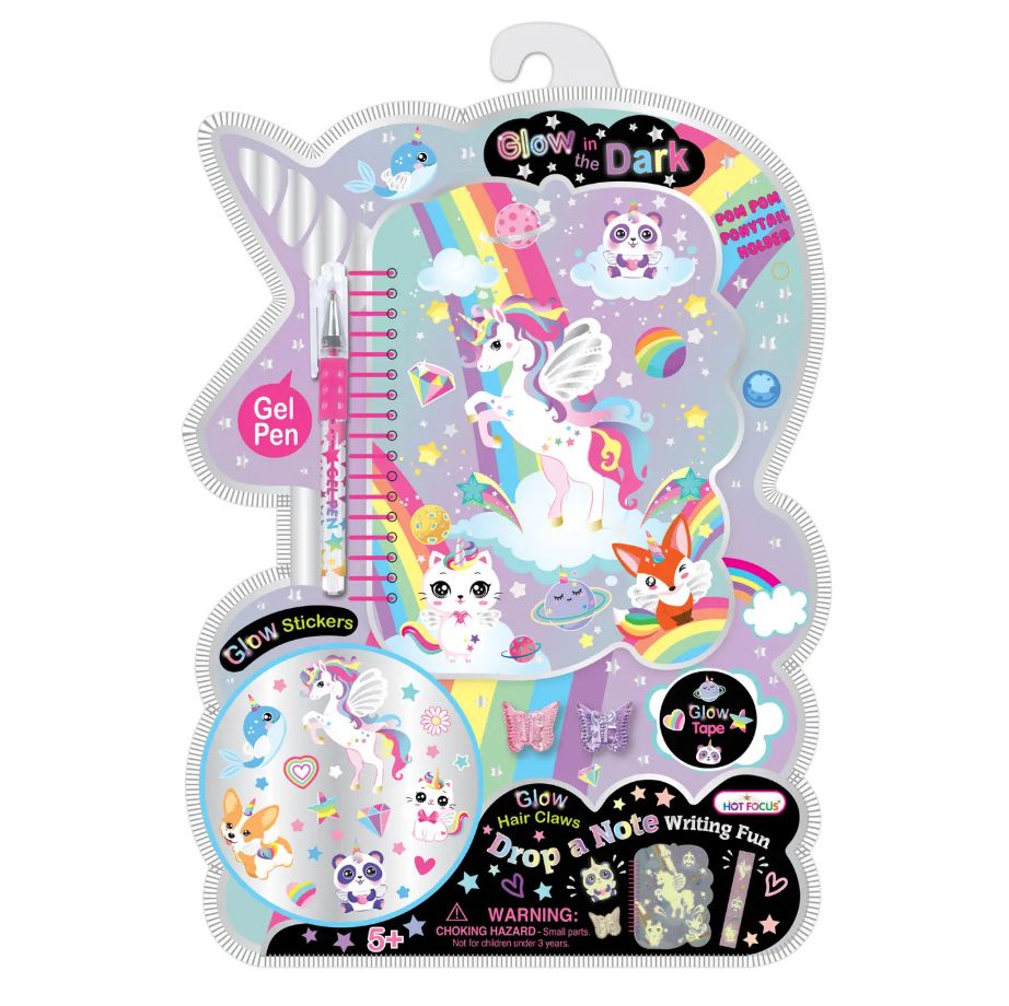 Hot Focus Glow-In-The-Dark Writing Set