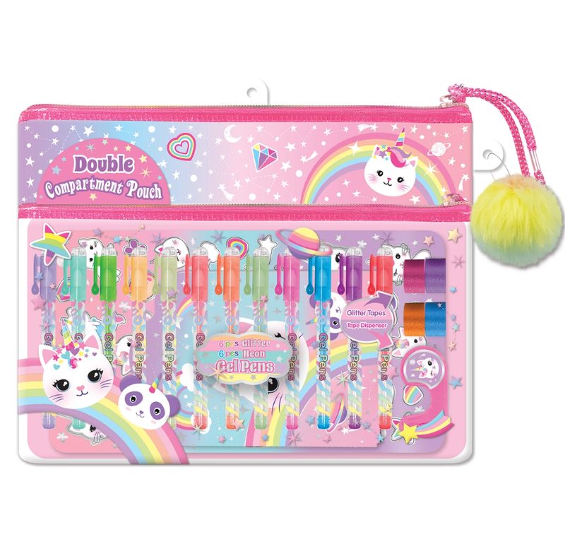 Hot Focus gel pens pouch set- caticorn