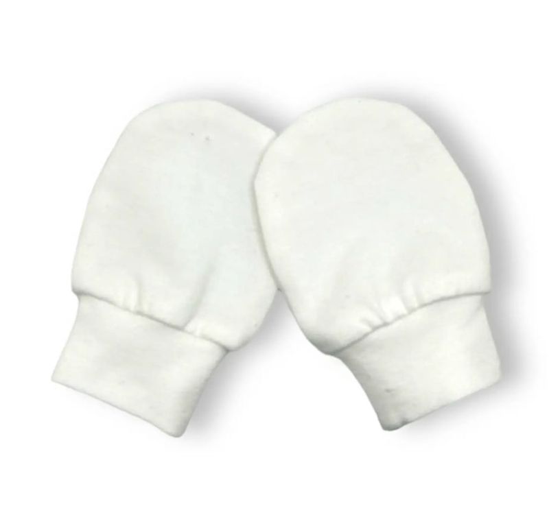 Jolly Bundles - Baby Cotton No Scratch Mittens- White