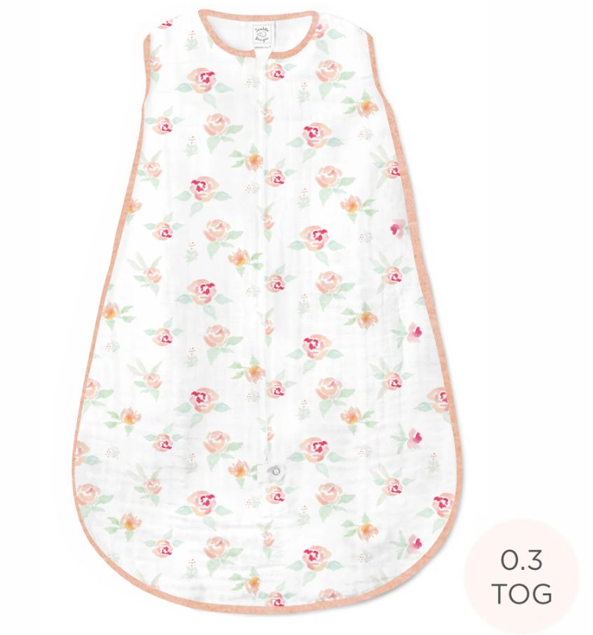 Swaddle Designs Muslin zzZipMe Sack- Floral Print