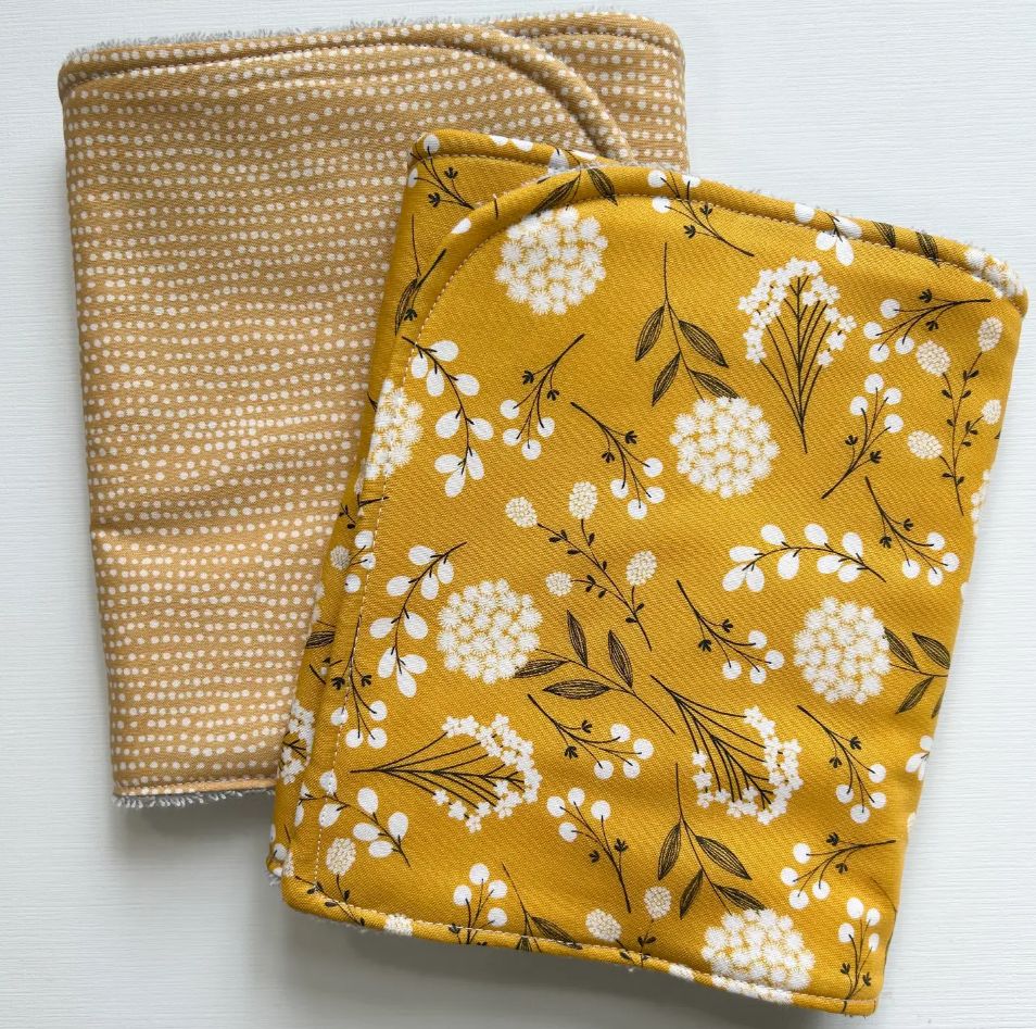 Port &amp; Starbird 2pk Burp Cloth- Yellow Wildflower