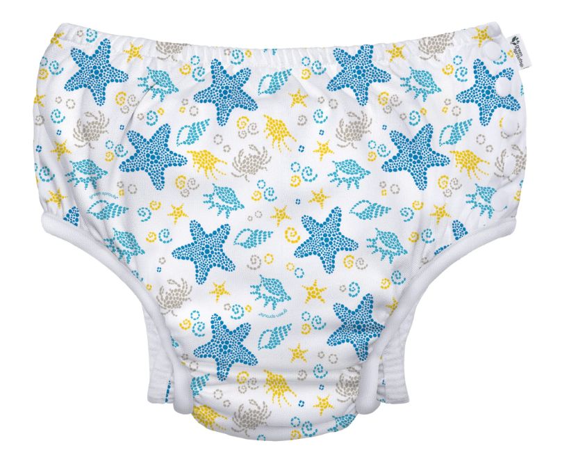 Green Sprouts Eco-Snap Swim Diaper- White Starfish