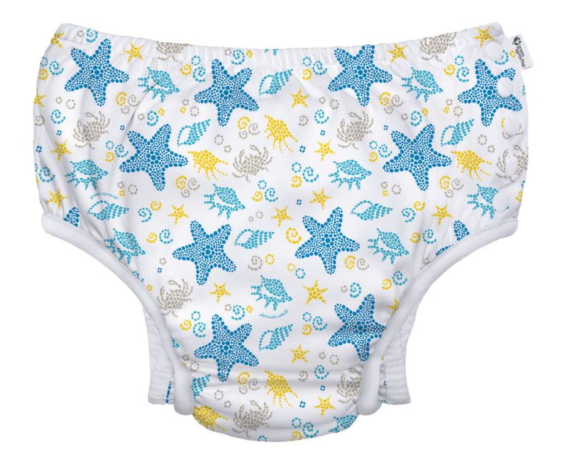 Green Sprouts Eco-Snap Swim Diaper- White Starfish