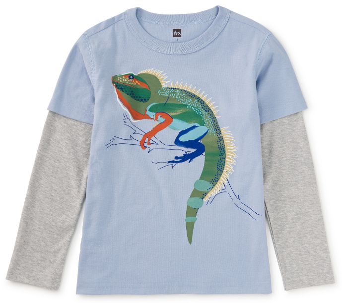 Tea Water Dragon Layered Tee- Light Blue