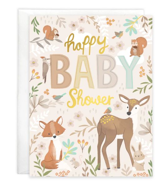 GinaB Baby Shower Card- Forest Animals