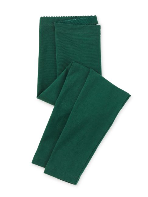 Tea Girls Solid Leggings- Pineneedle