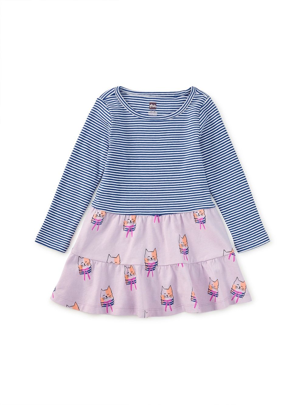 Tea Infant Tiered Skirted Twirl Dress- Bow Tie Cats