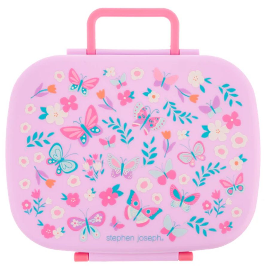 Stephen Joseph Bento Box w/ Handle- Butterfly
