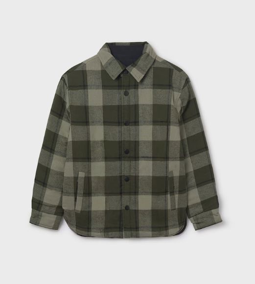 Mayoral Junior Reversible Flannel- Olive