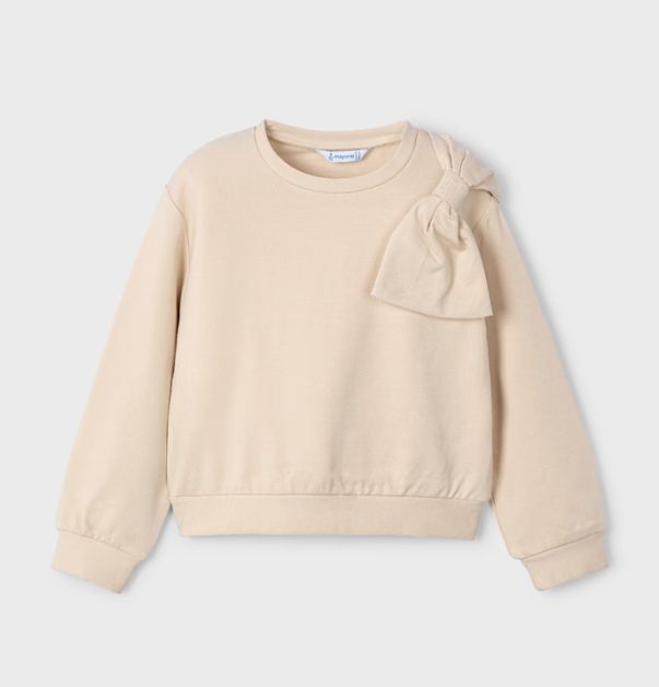 Mayoral Bow Shoulder Pullover- Sand