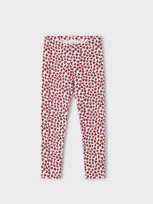 Mayoral Heart Print Leggings- Red