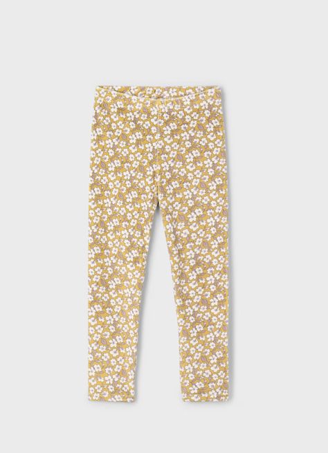 Mayoral Floral Velvet Legging- Mustard