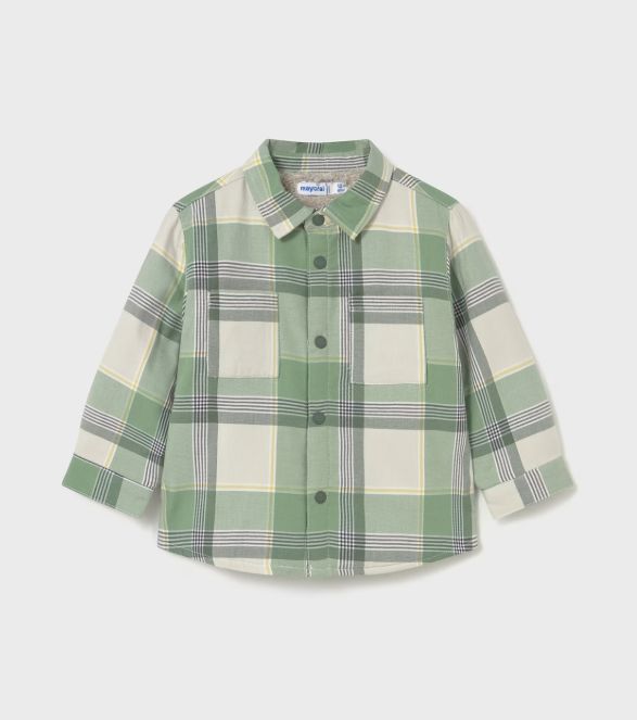 Mayoral Sherpa Button Shirt- Fir Green