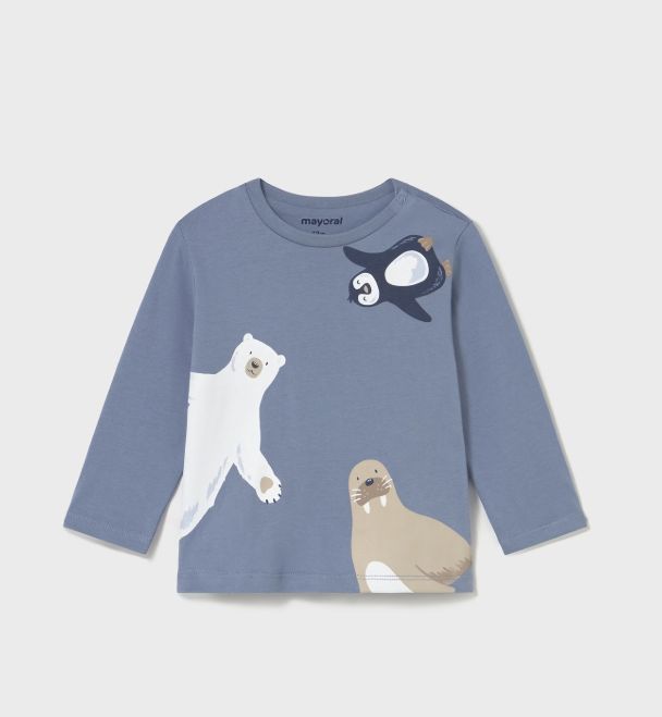 Mayoral Artic Animal Tee- Light Blue
