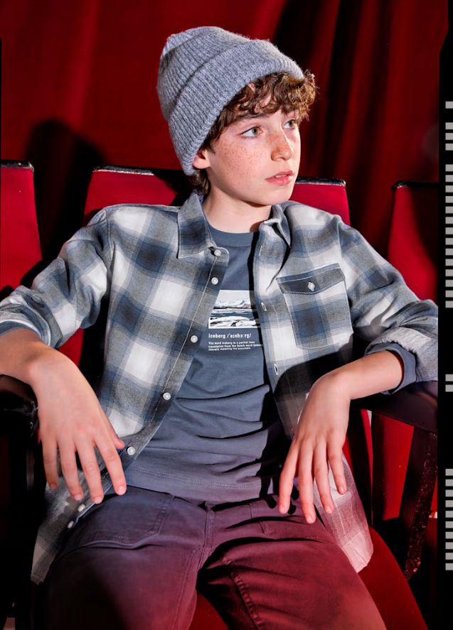 Mayoral Junior Boy Plaid Shirt- Grey