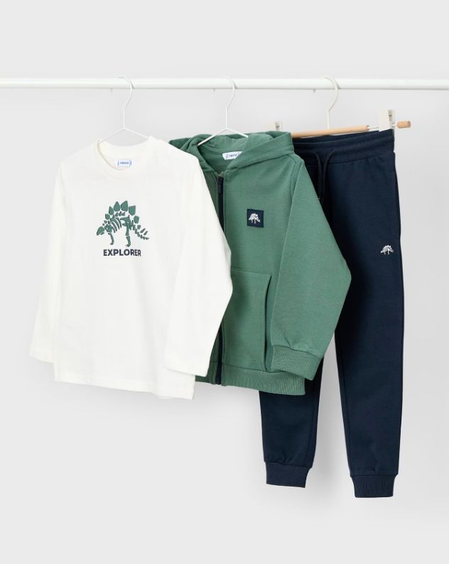 Mayoral 3pc Dino Track Suit- Fir Green