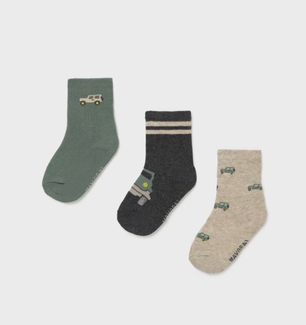 Mayoral 3pk Infant Boy Socks- Fir Green