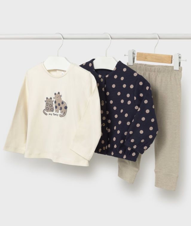 Mayoral 3pc Cat Dot Outfit