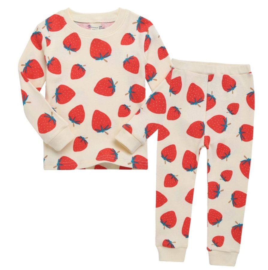 Vaenait Berry Long Sleeve Cotton PJs-  Cream