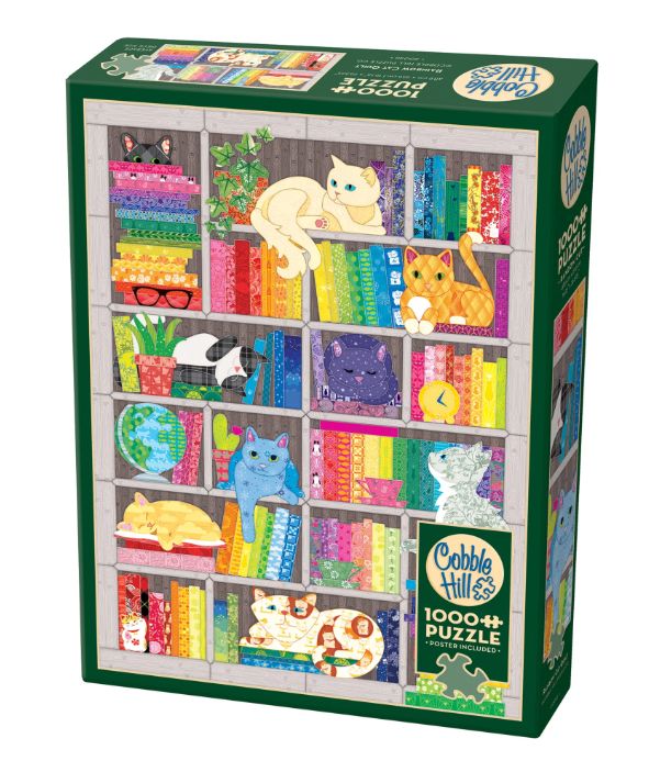 Cobble Hill 1000pc Puzzle- Rainbow Cat Quilt