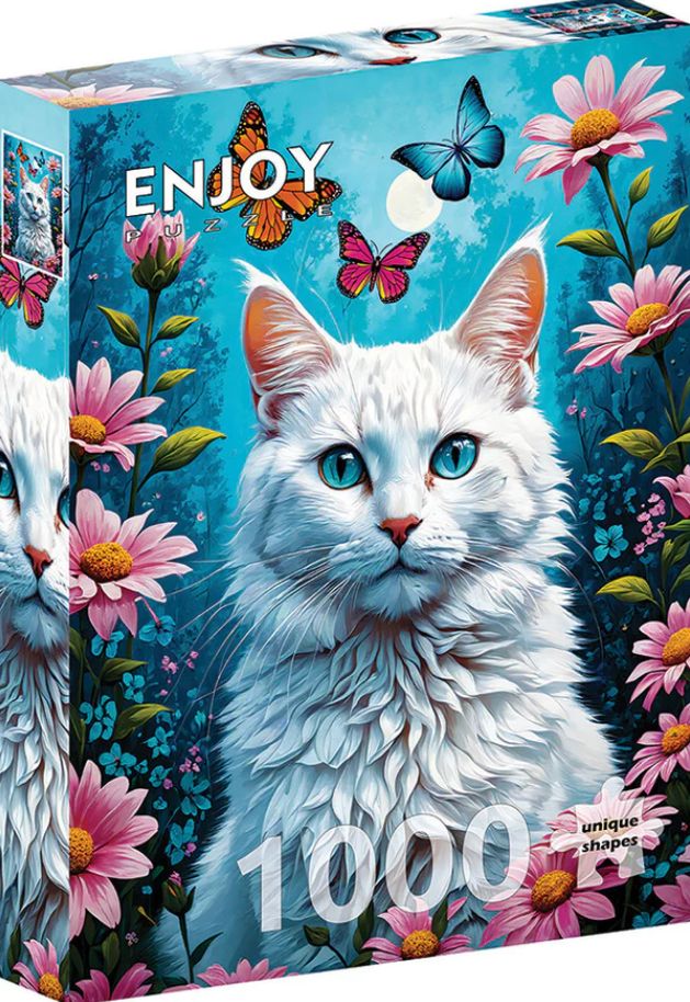 Enjoy 1000pc White Cat Puzzle