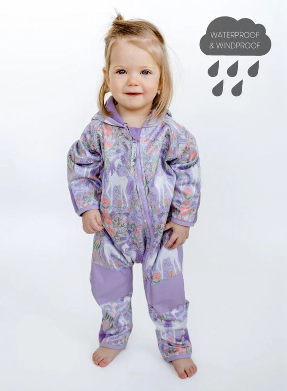 Therm Kids Mystic Garden Infant All-Weather Onesie- Lavender Unicorn