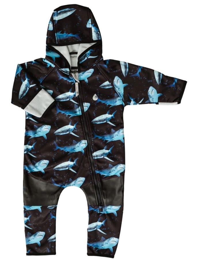 Therm Kids Infant All-Weather Onesie- Black Shark