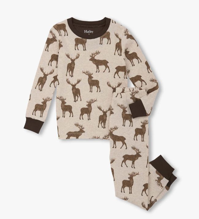 Hatley Stags Pajama Set- Beige