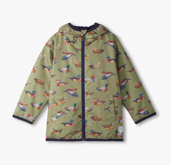 Boys Duck Decoys Zip-Up Lightweight Rain Jacket