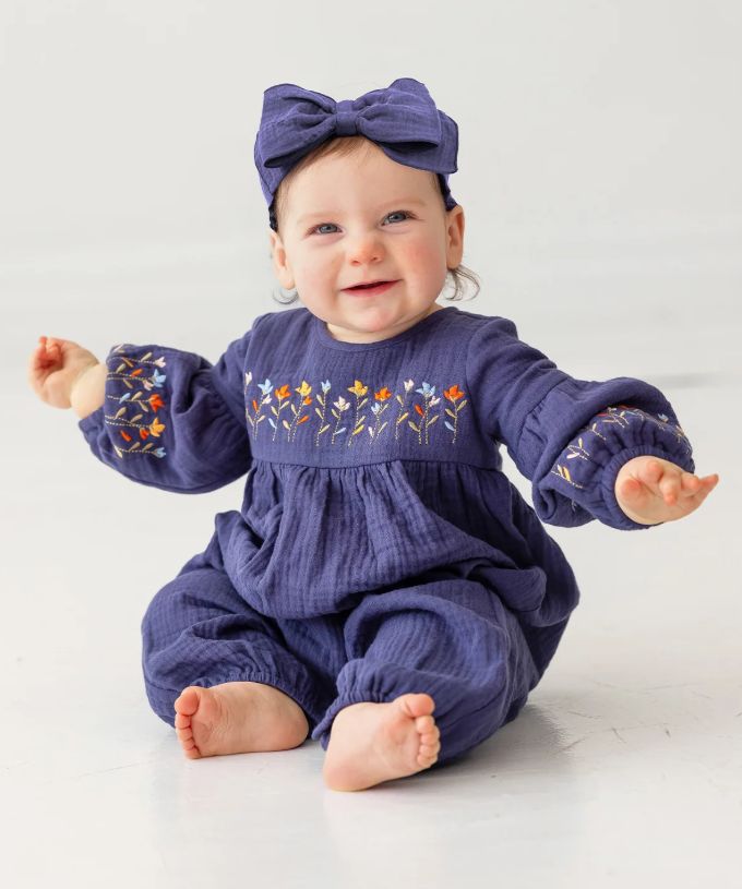 Mabel &amp; Honey Clara Romper- navy