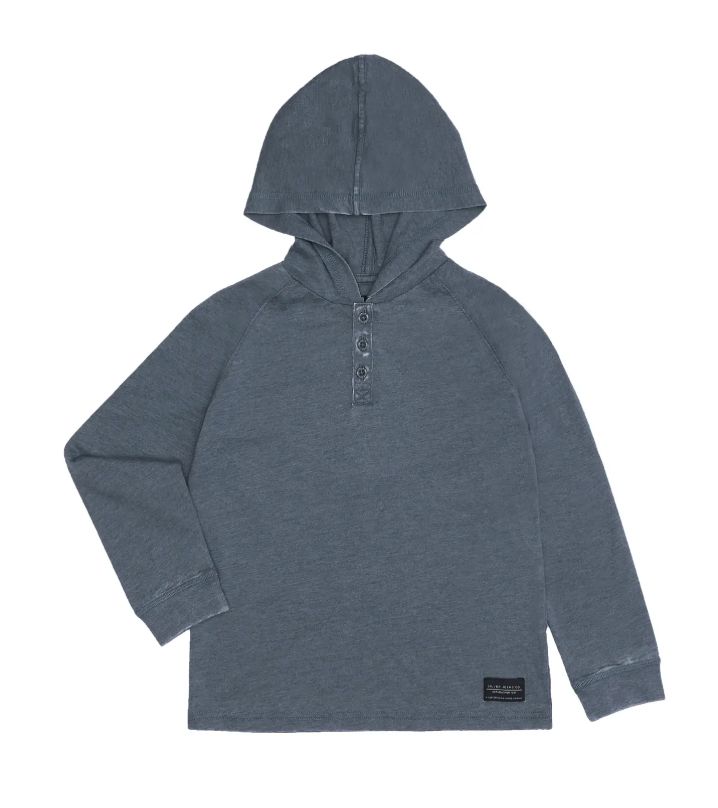 Silver Jeans hooded henley- Navy