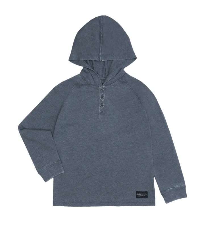 Silver Jeans hooded henley- Navy