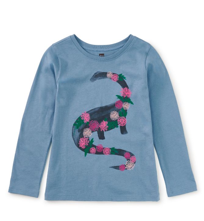 Tea Long Sleeve Dino Bouquet Tee