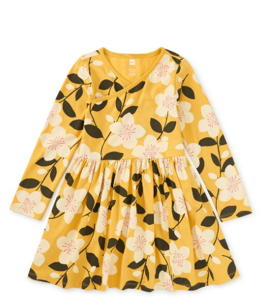 Tea Plum Blossom Wrap Dress