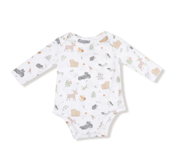 Angel Dear Woodland Onesie- White/Gray