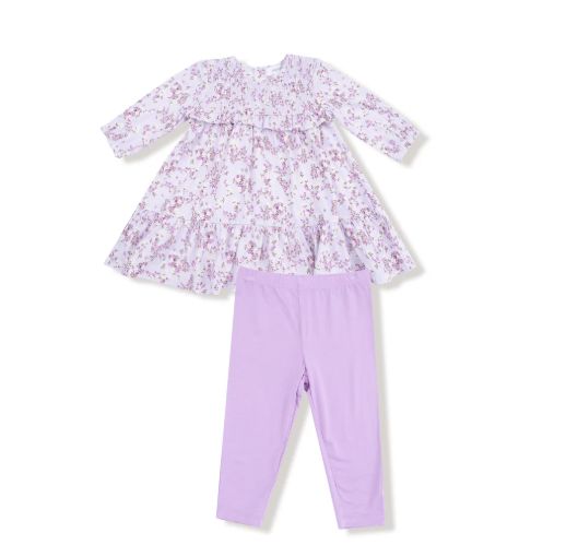 Angel Dear Floral Dress Set- Lavender
