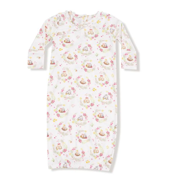 Angel Dear Floral Owl Gown- Ivory