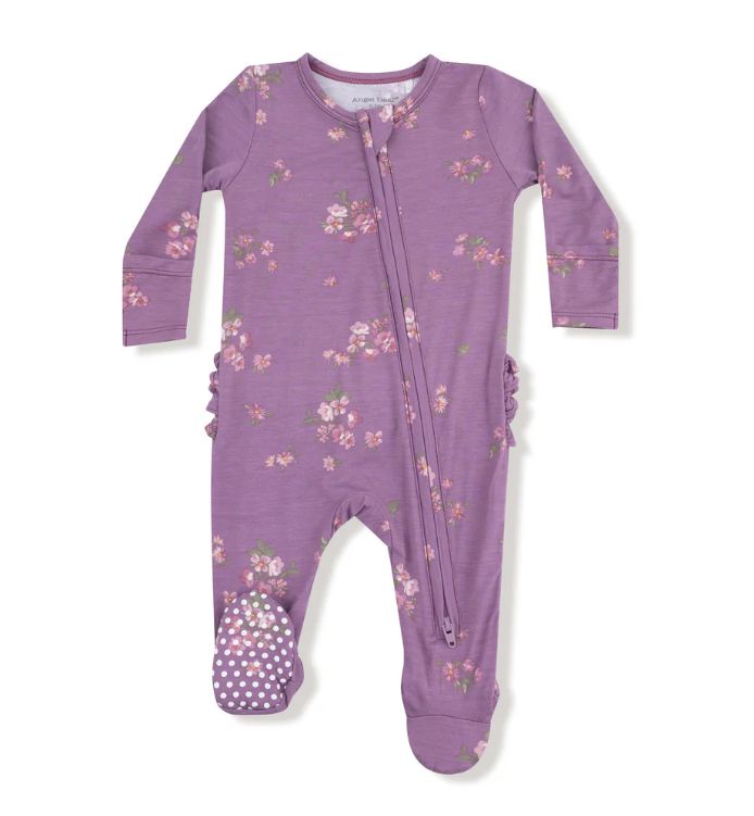 Angel Dear Wood Sorel Footie- Dusty Rose