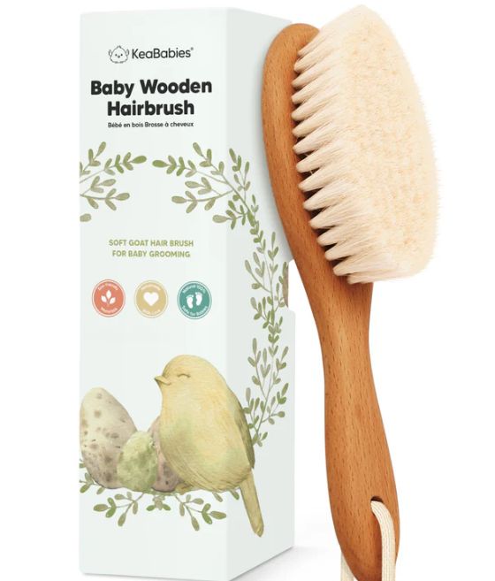 KeaBabies Wooden Baby Hairbrush